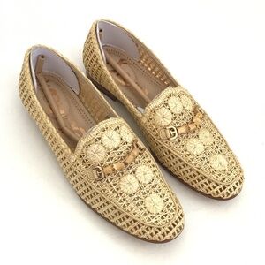 SAM EDELMAN Lowell Raffia Loafers Natural Raffia Woman’s Size 6.5